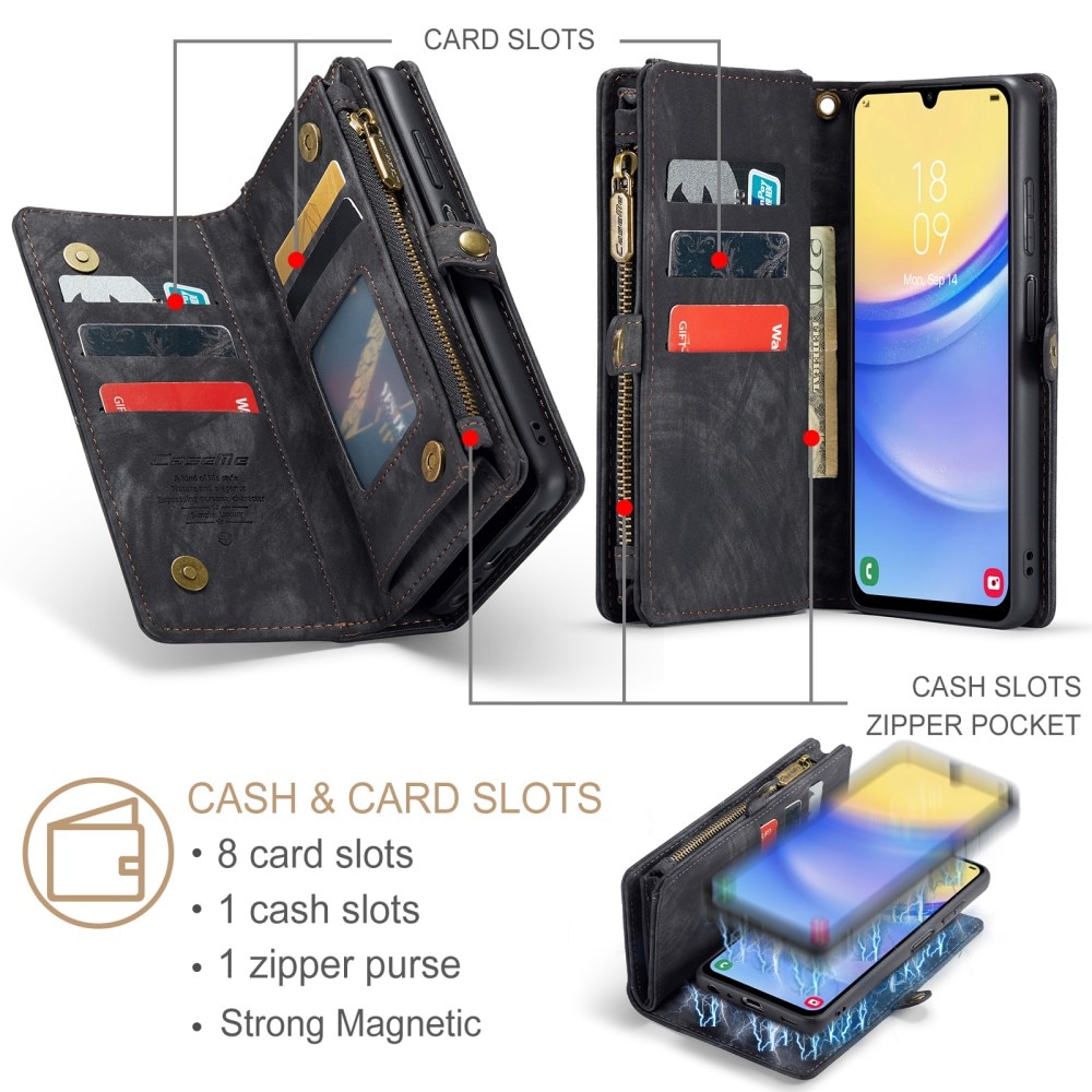 Étui portefeuille multi-cartes Samsung Galaxy A15, Gris