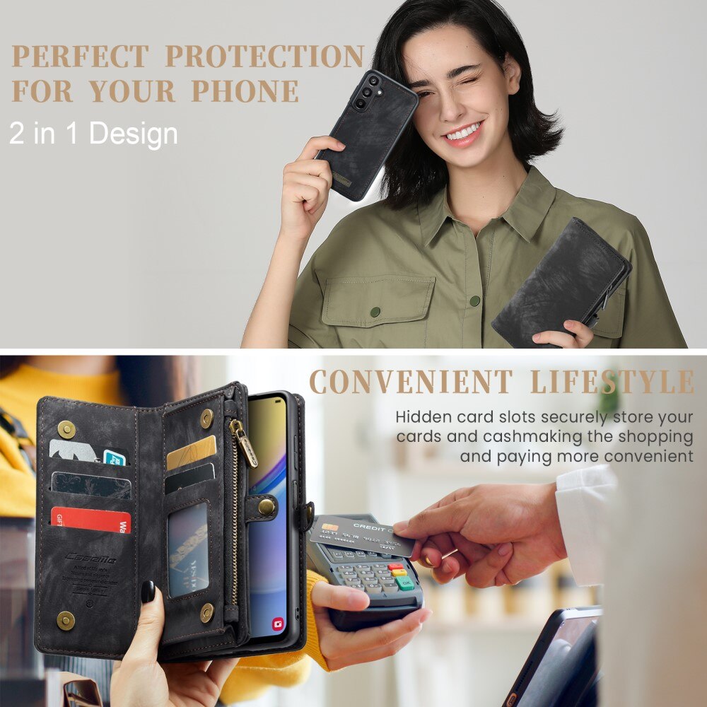Étui portefeuille multi-cartes Samsung Galaxy A15, Gris