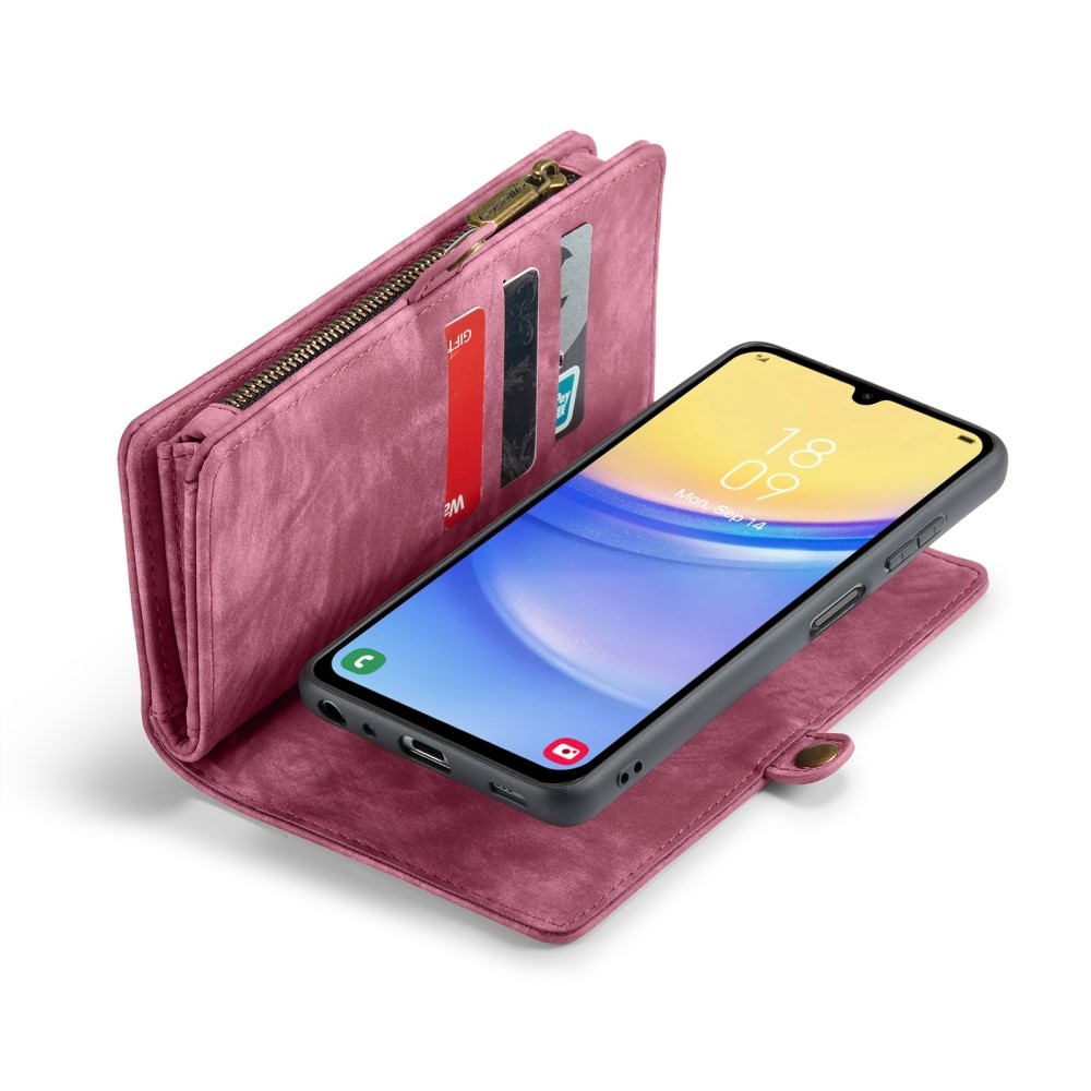 Étui portefeuille multi-cartes Samsung Galaxy A15, rouge