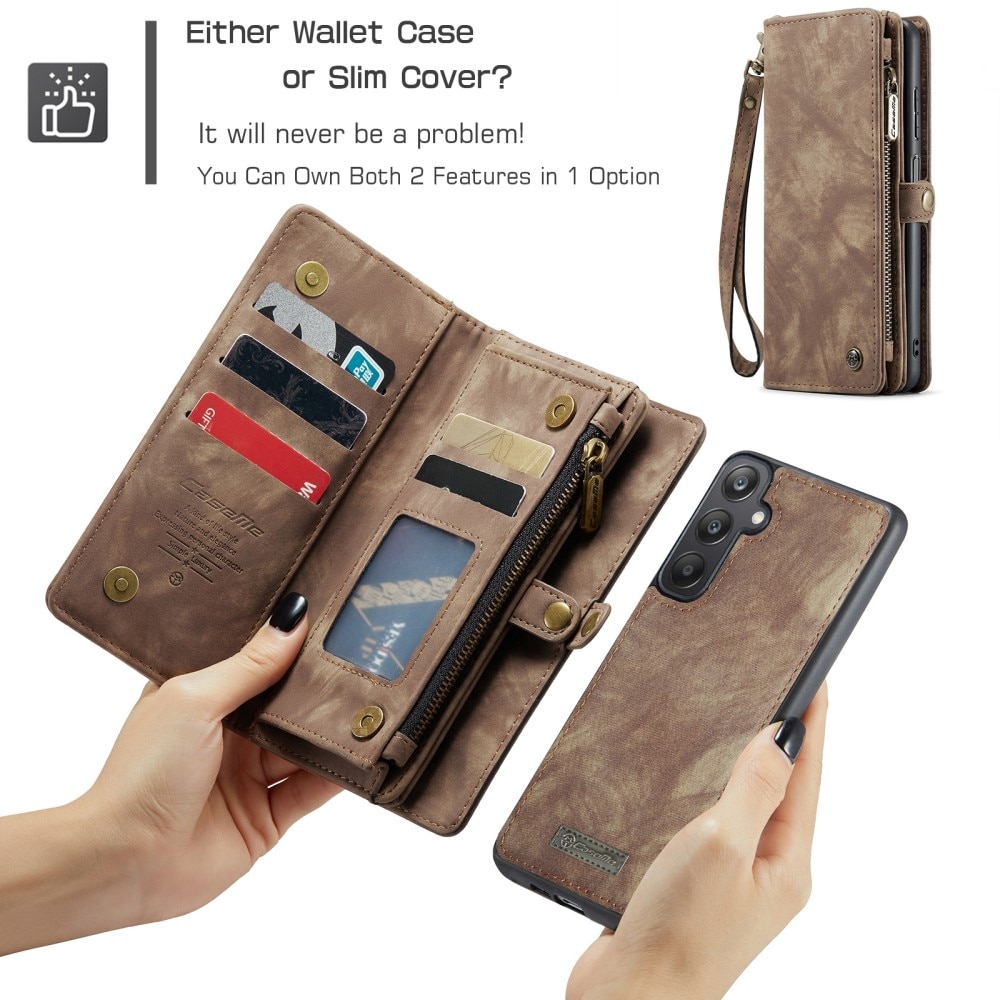 Étui portefeuille multi-cartes Samsung Galaxy A25, Marron