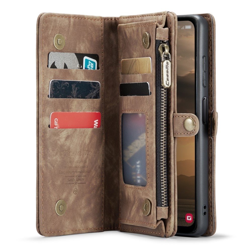 Étui portefeuille multi-cartes Samsung Galaxy A25, Marron