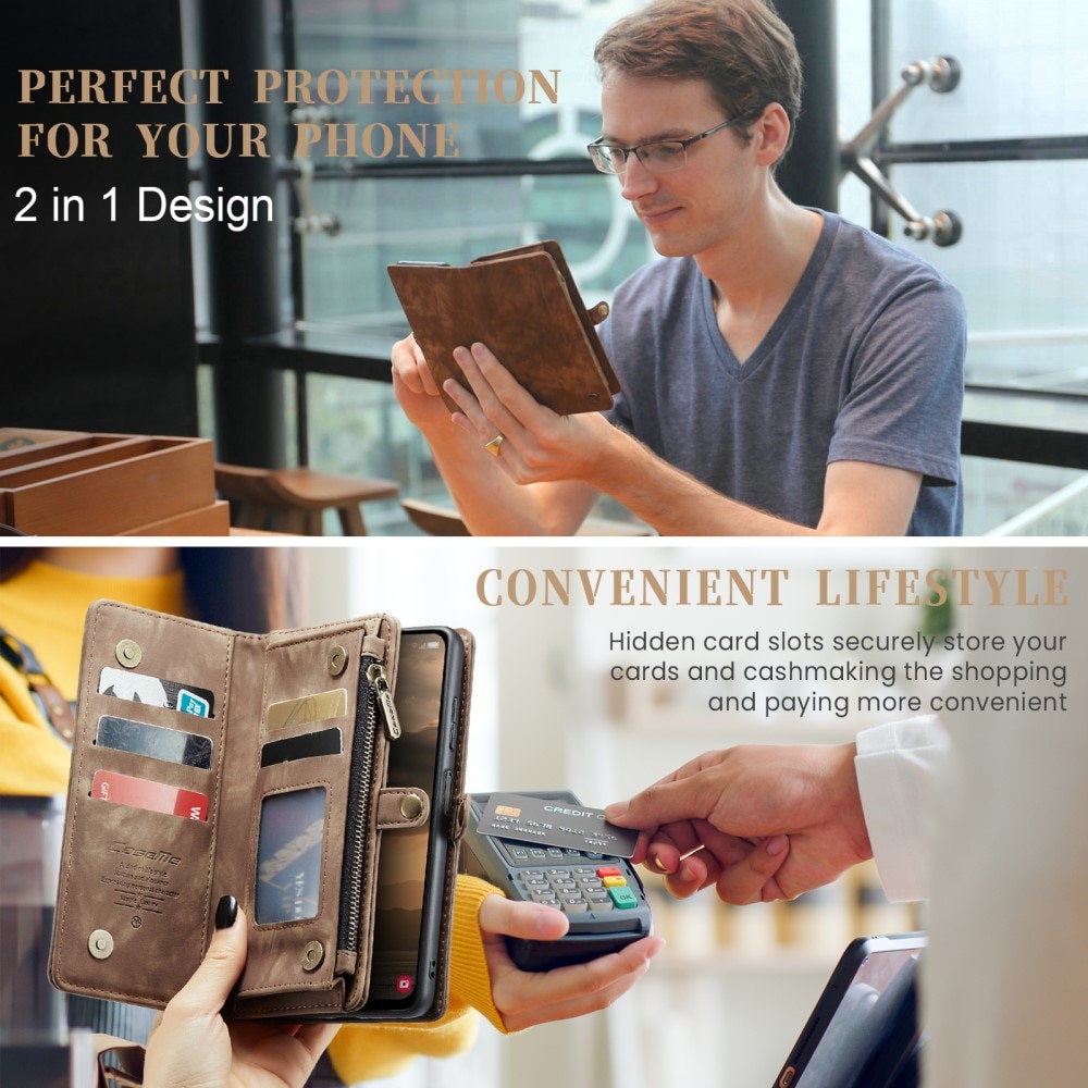 Étui portefeuille multi-cartes Samsung Galaxy A25, Marron