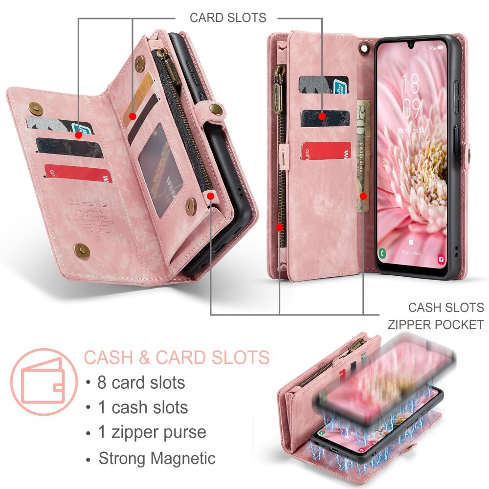 Étui portefeuille multi-cartes Samsung Galaxy A25, Rose