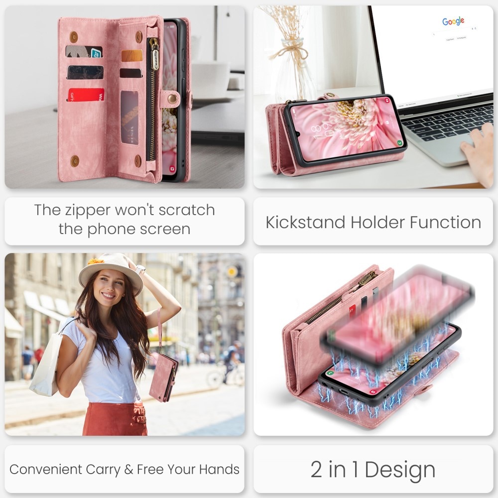 Étui portefeuille multi-cartes Samsung Galaxy A25, rose