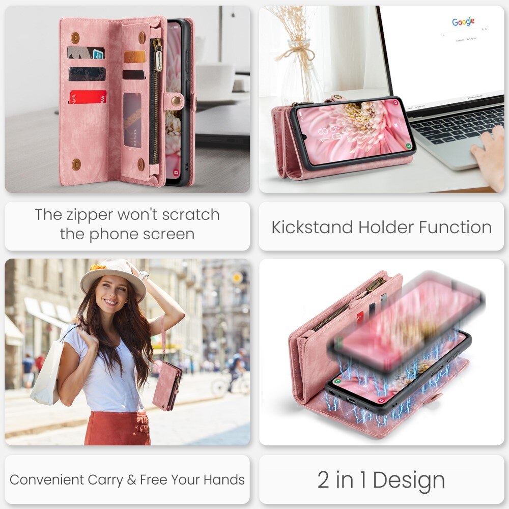 Étui portefeuille multi-cartes Samsung Galaxy A25, Rose