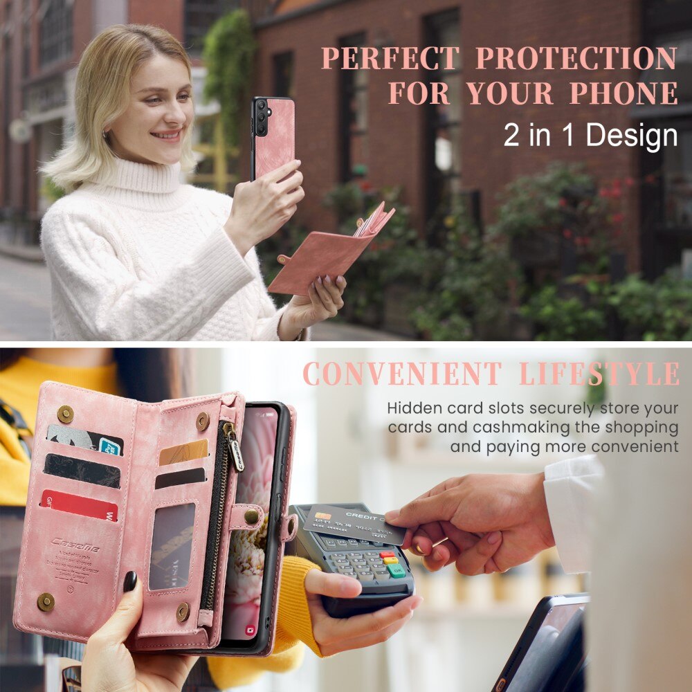 Étui portefeuille multi-cartes Samsung Galaxy A25, Rose