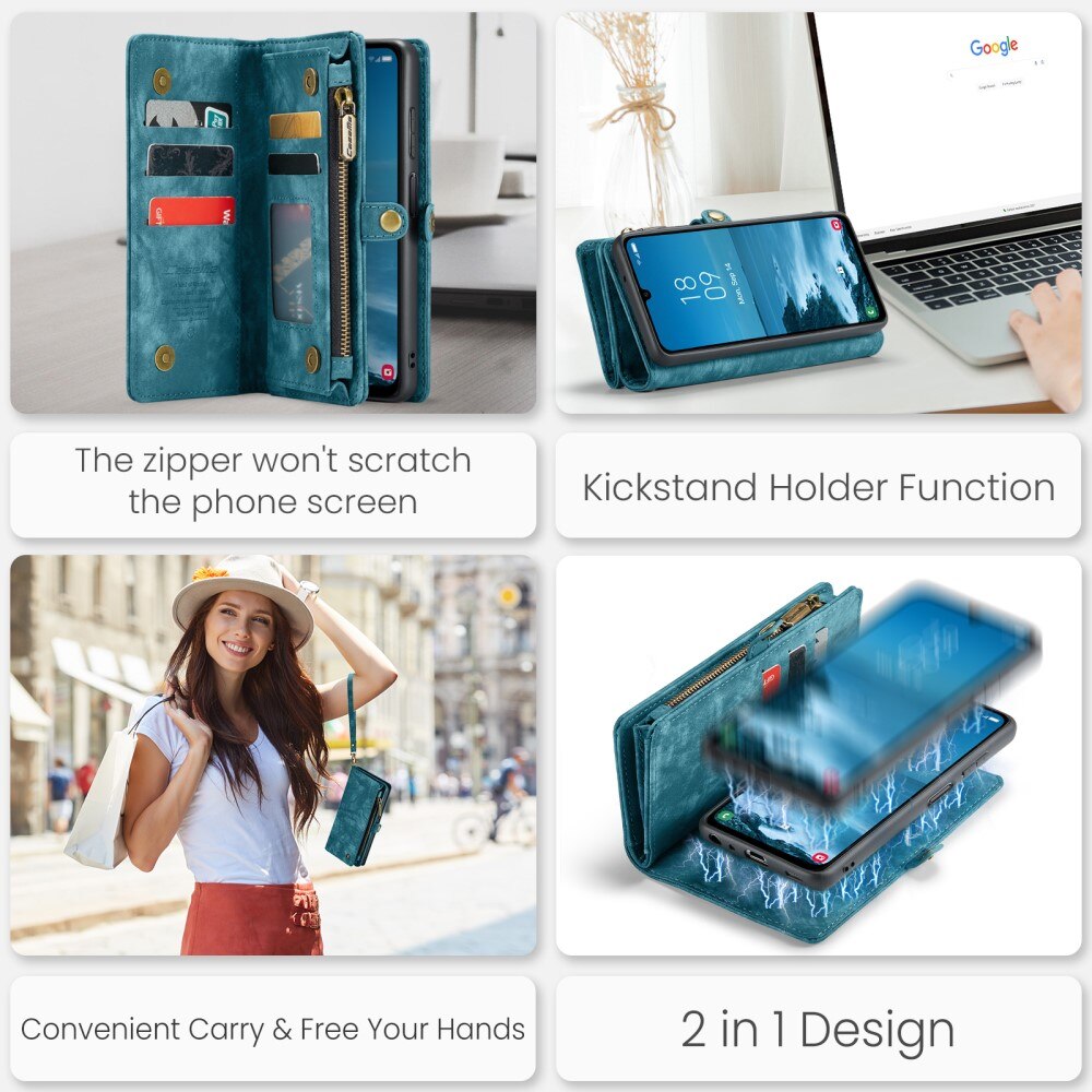 Étui portefeuille multi-cartes Samsung Galaxy A25, Bleu