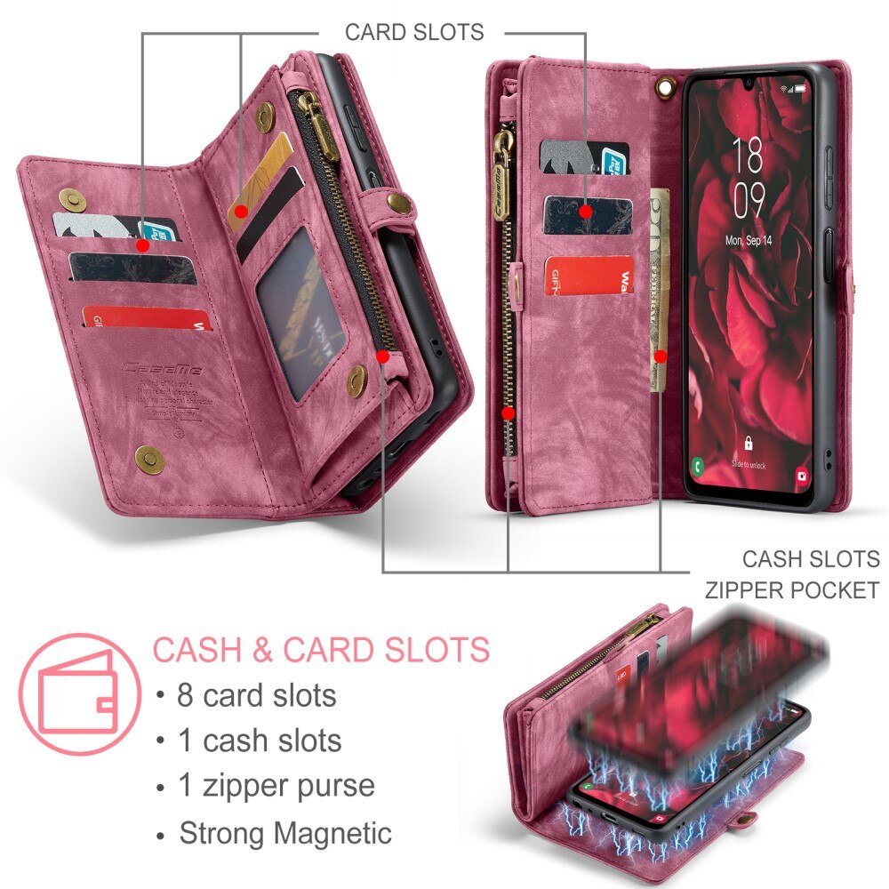 Étui portefeuille multi-cartes Samsung Galaxy A25, Rouge
