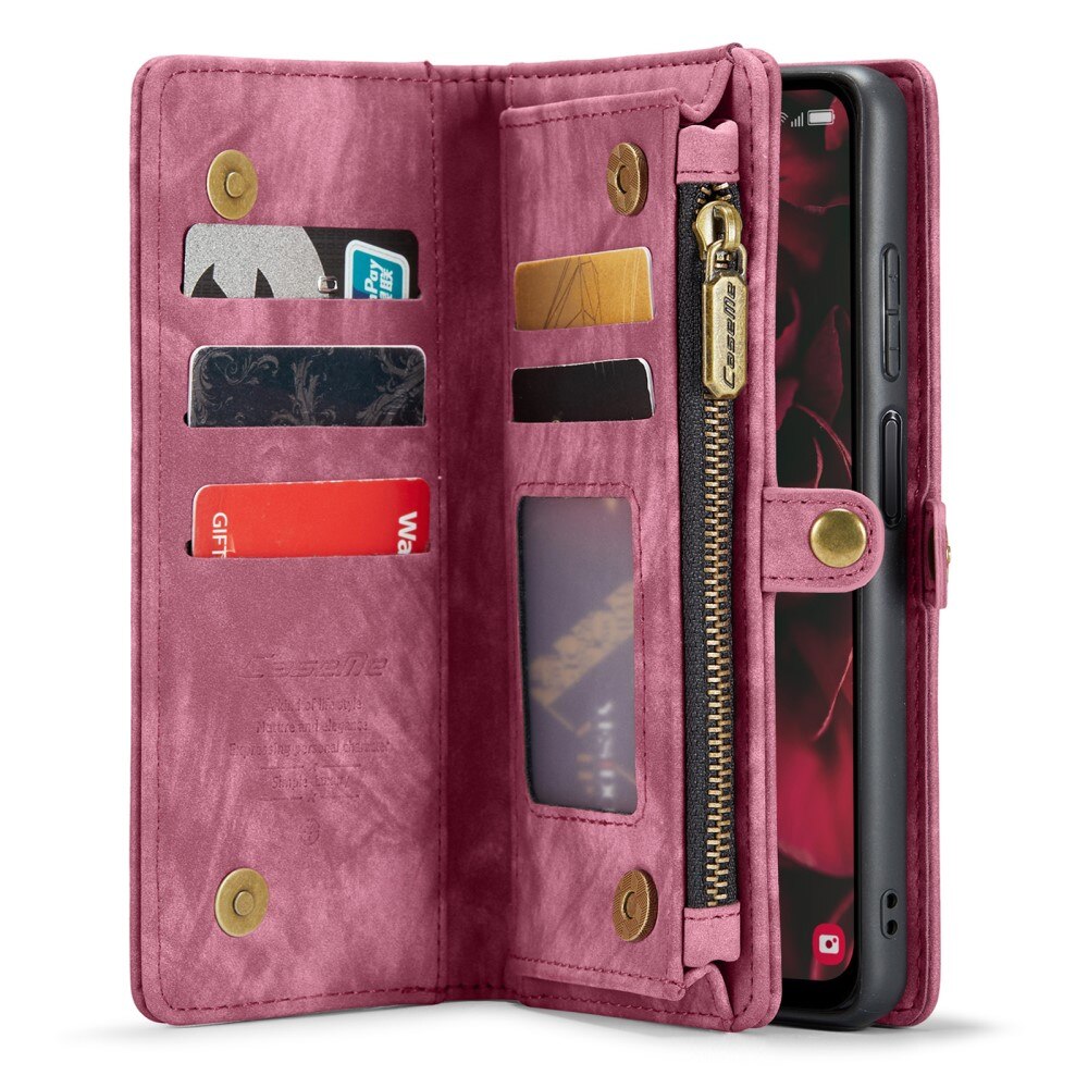 Étui portefeuille multi-cartes Samsung Galaxy A25, Rouge