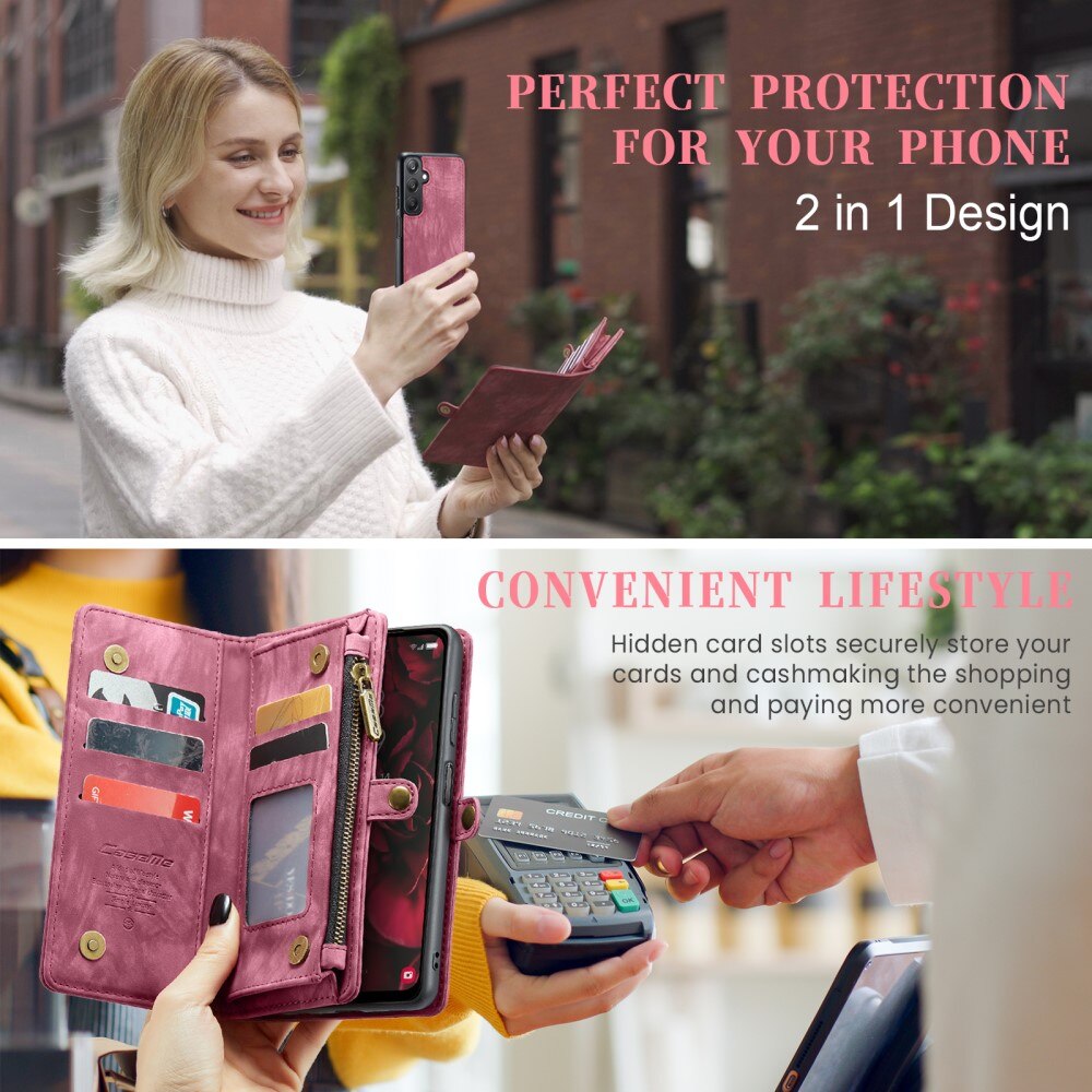 Étui portefeuille multi-cartes Samsung Galaxy A25, Rouge