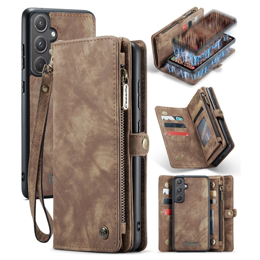 Étui portefeuille multi-cartes Samsung Galaxy A55, Marron