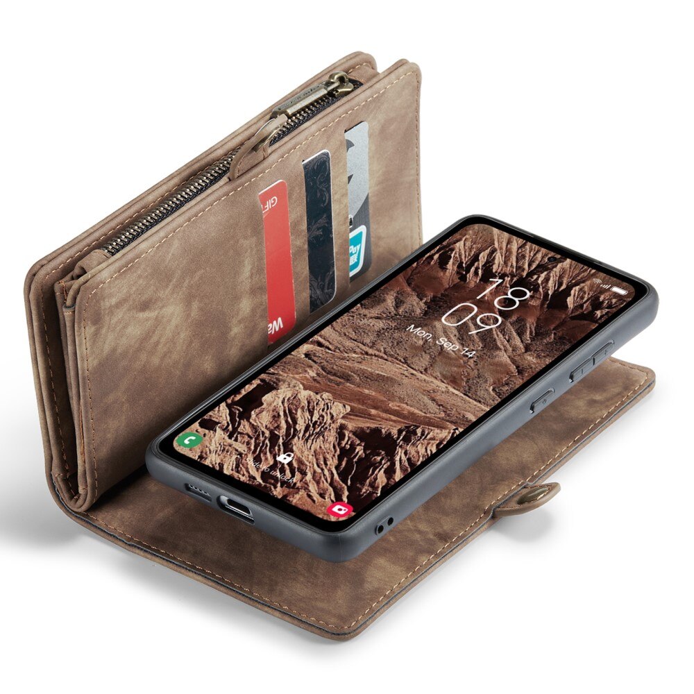 Étui portefeuille multi-cartes Samsung Galaxy A55, Marron