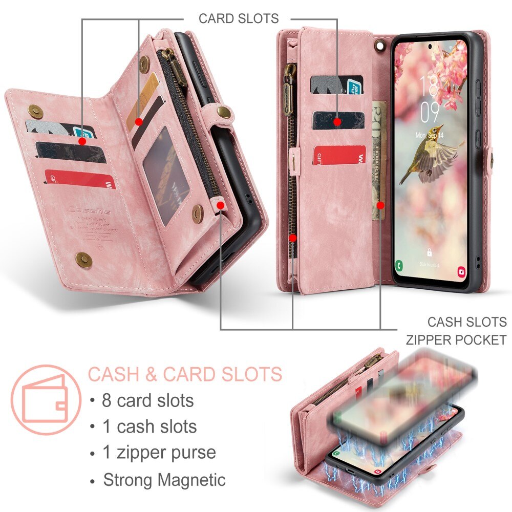 Étui portefeuille multi-cartes Samsung Galaxy A55, Rose
