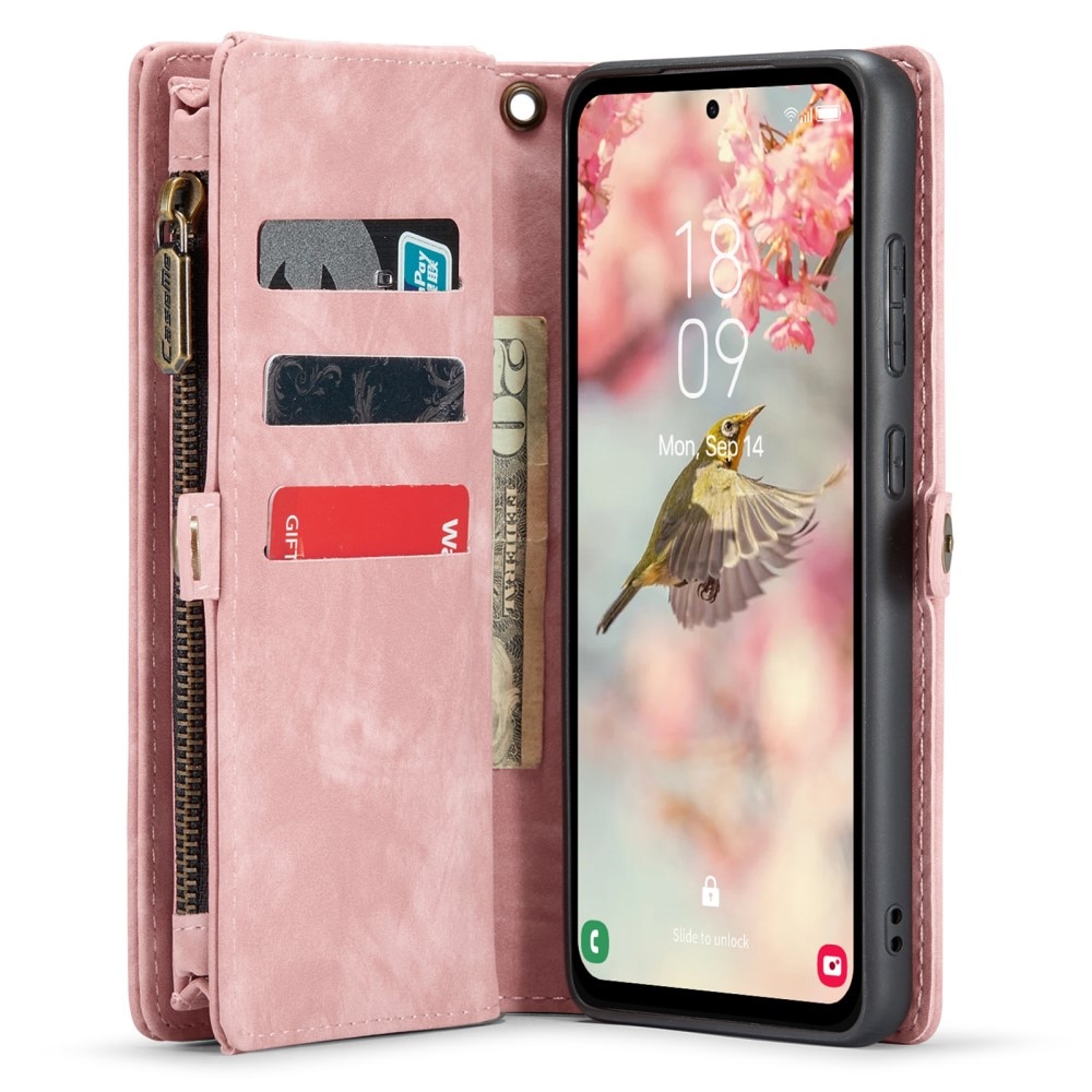 Étui portefeuille multi-cartes Samsung Galaxy A55, rose
