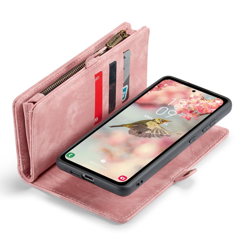 Étui portefeuille multi-cartes Samsung Galaxy A55, rose