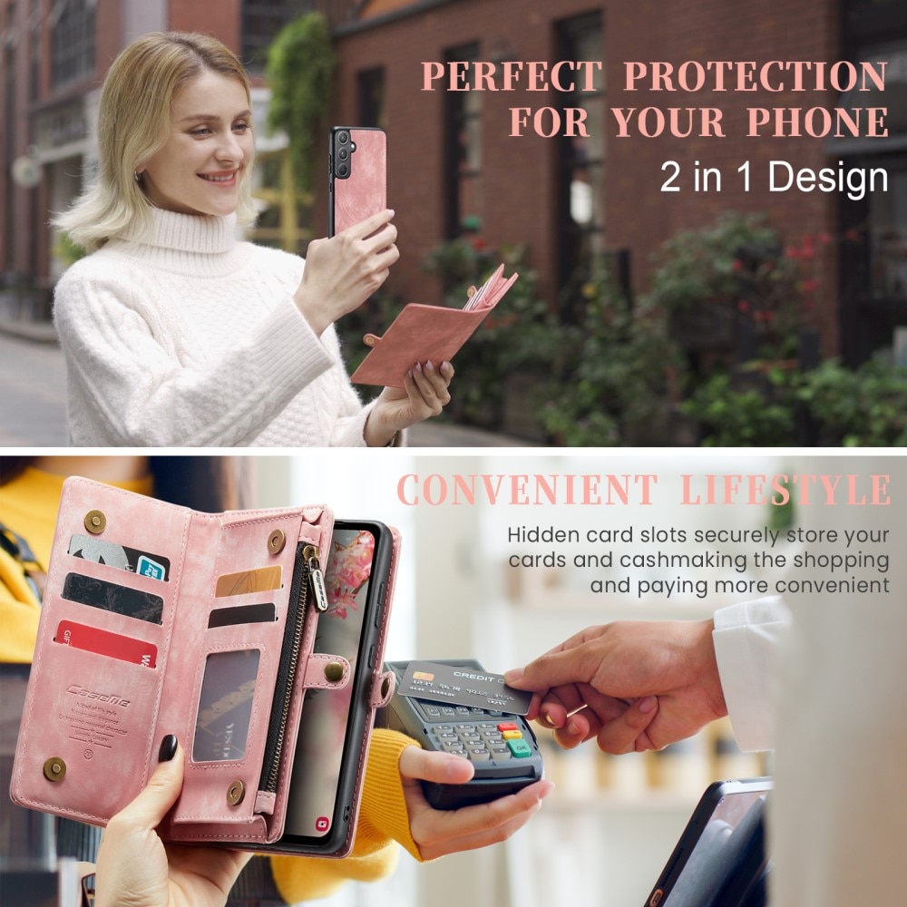 Étui portefeuille multi-cartes Samsung Galaxy A55, rose