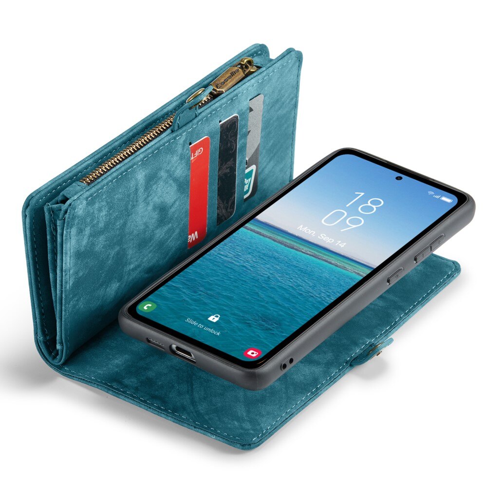 Étui portefeuille multi-cartes Samsung Galaxy A55, bleu