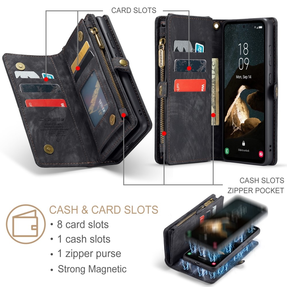 Étui portefeuille multi-cartes Samsung Galaxy A55, Gris