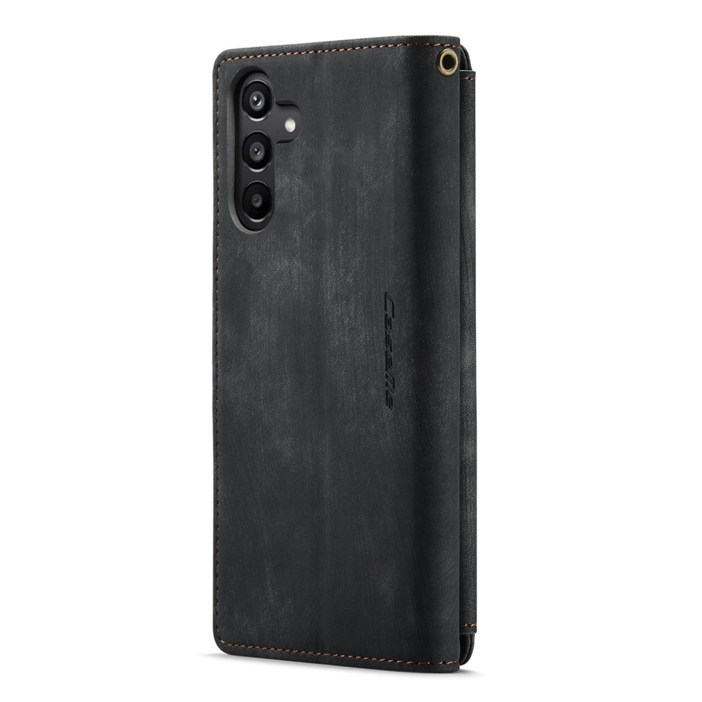 Étui portefeuille à glissière Samsung Galaxy A15, Noir