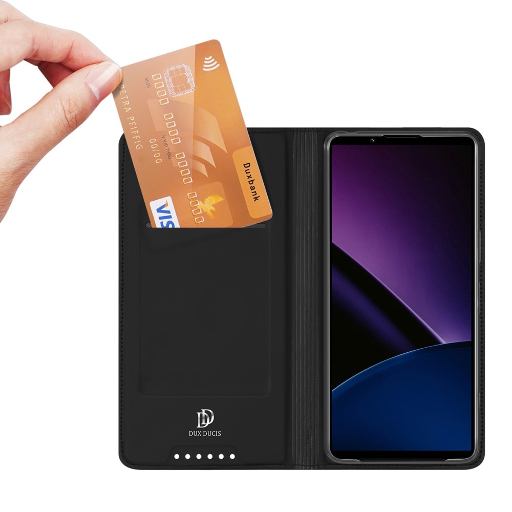 Étui portefeuille Skin Pro Series Sony Xperia 1 VII, Noir