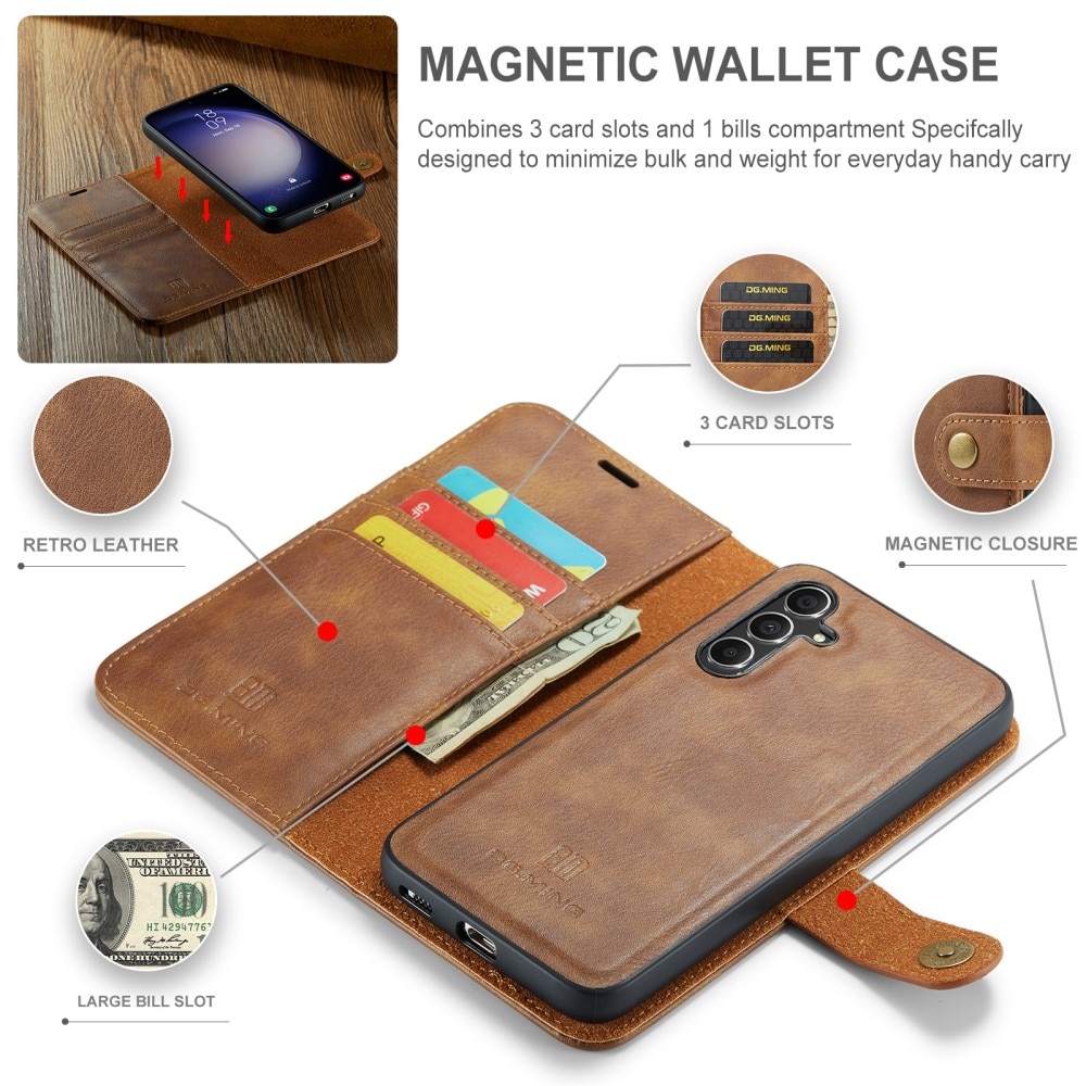 Étui portefeuille Magnet Wallet Samsung Galaxy A55, Cognac