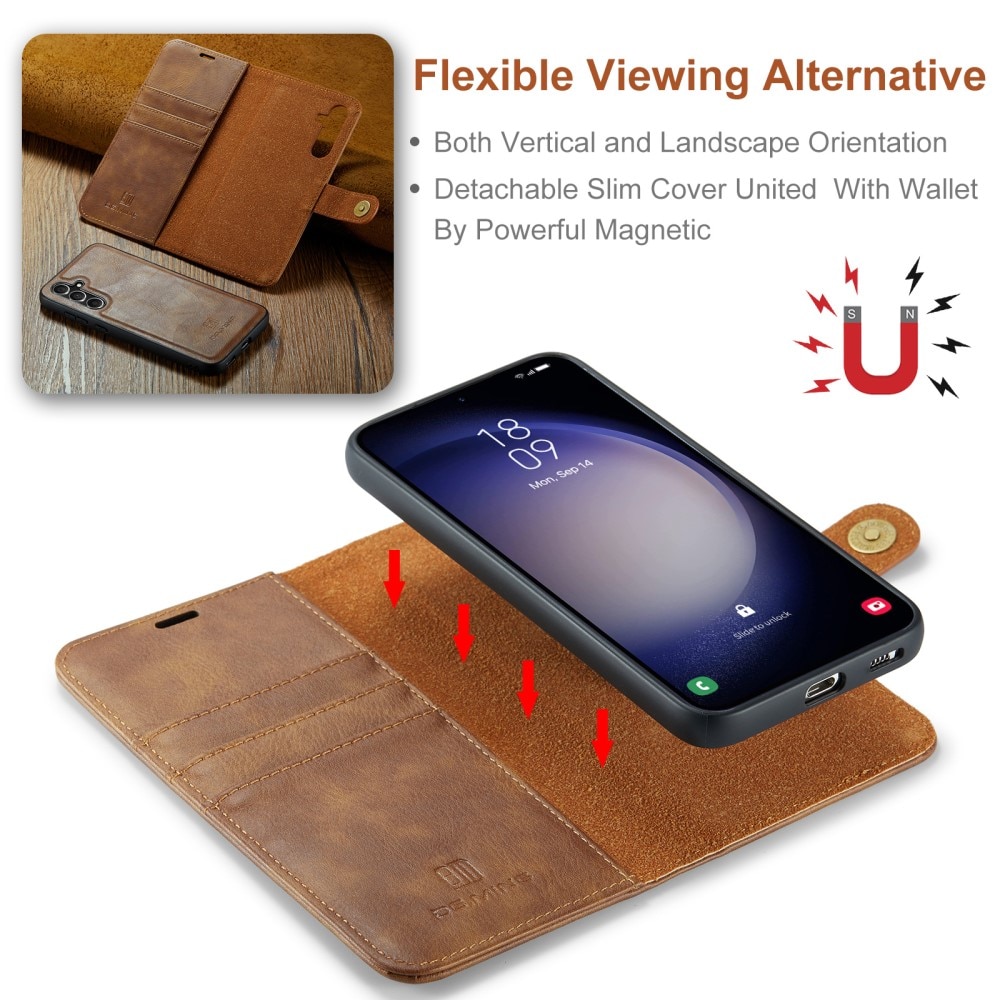 Étui portefeuille Magnet Wallet Samsung Galaxy A35, Cognac