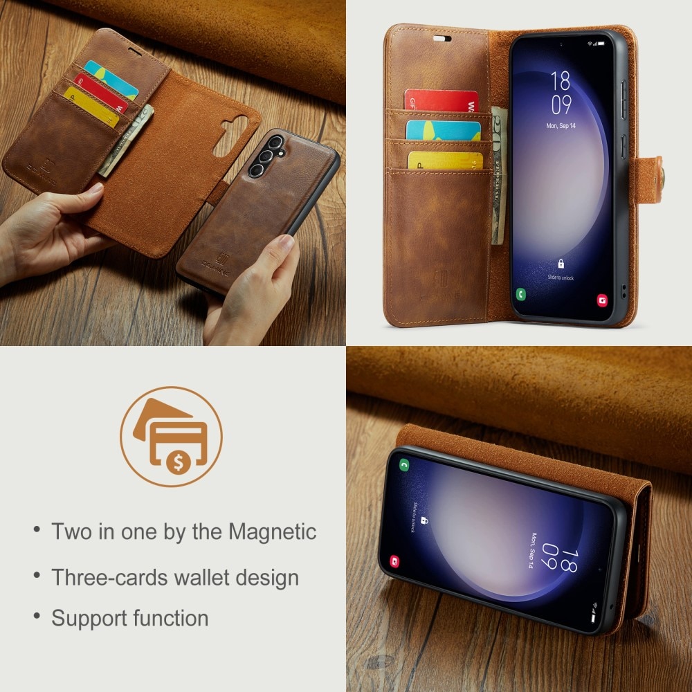 Étui portefeuille Magnet Wallet Samsung Galaxy A15, Cognac