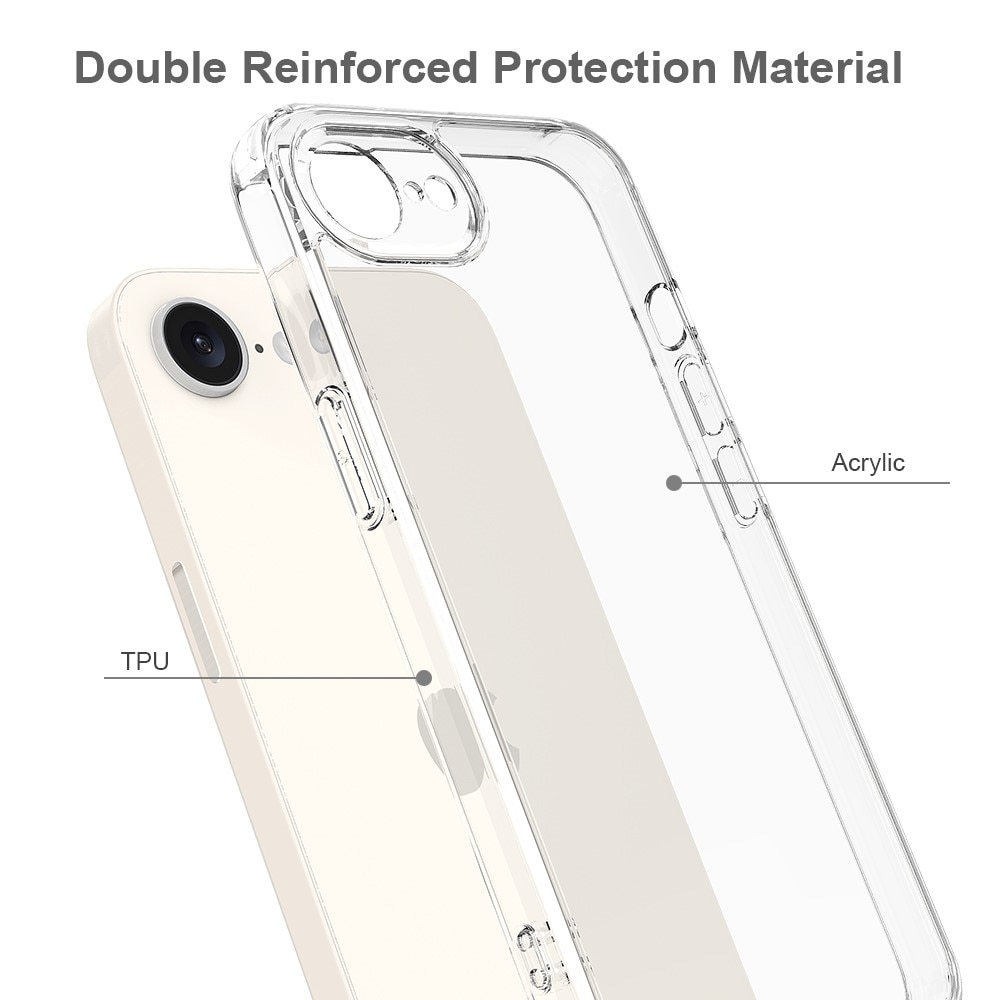 Coque hybride pour iPhone SE (2024), transparent