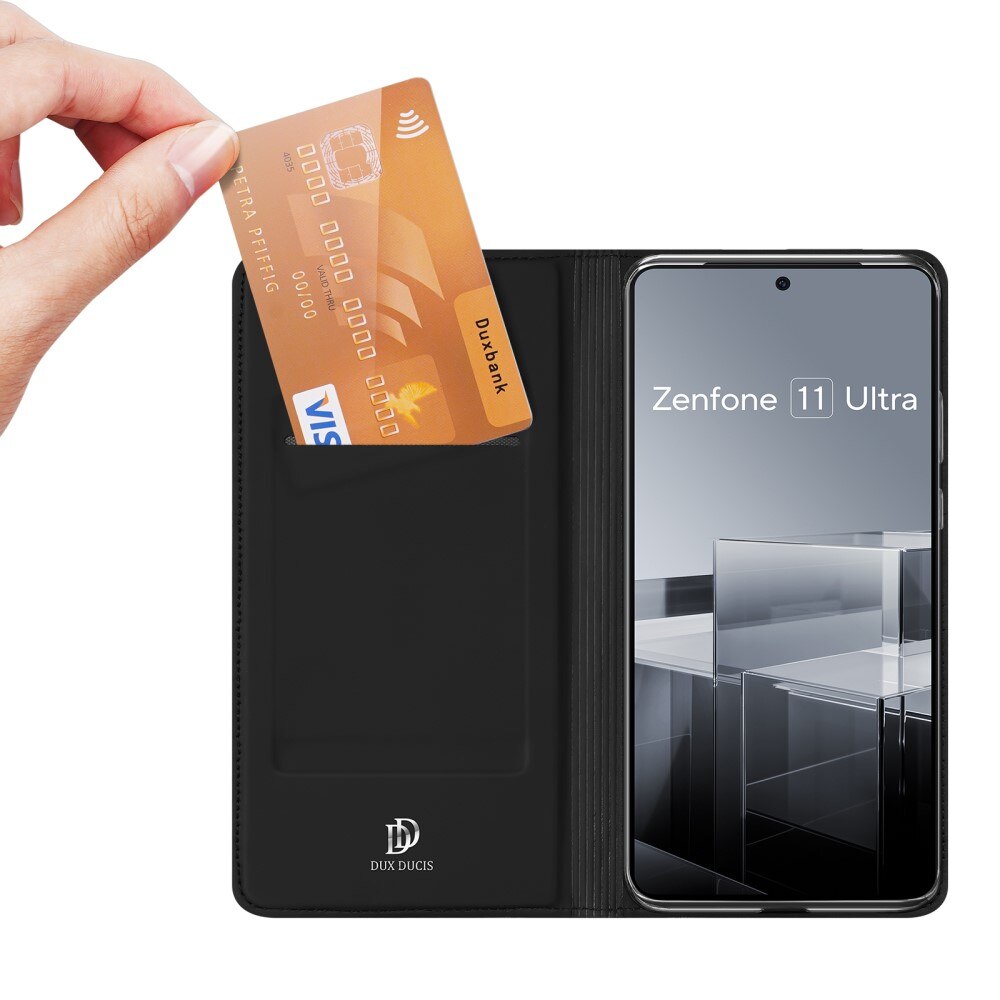 Étui portefeuille Skin Pro Series Asus Zenfone 11 Ultra, Noir