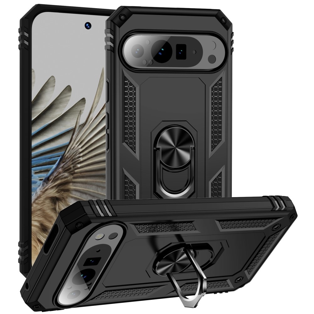 Coque hybride Tech Ring Google Pixel 9 Pro XL, noir