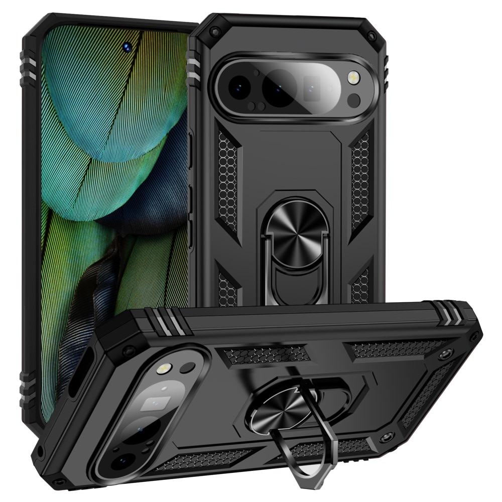 Coque hybride Tech Ring Google Pixel 9, noir