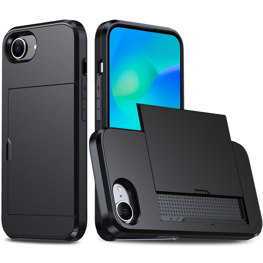 Coque à cartes iPhone 16e, Noir