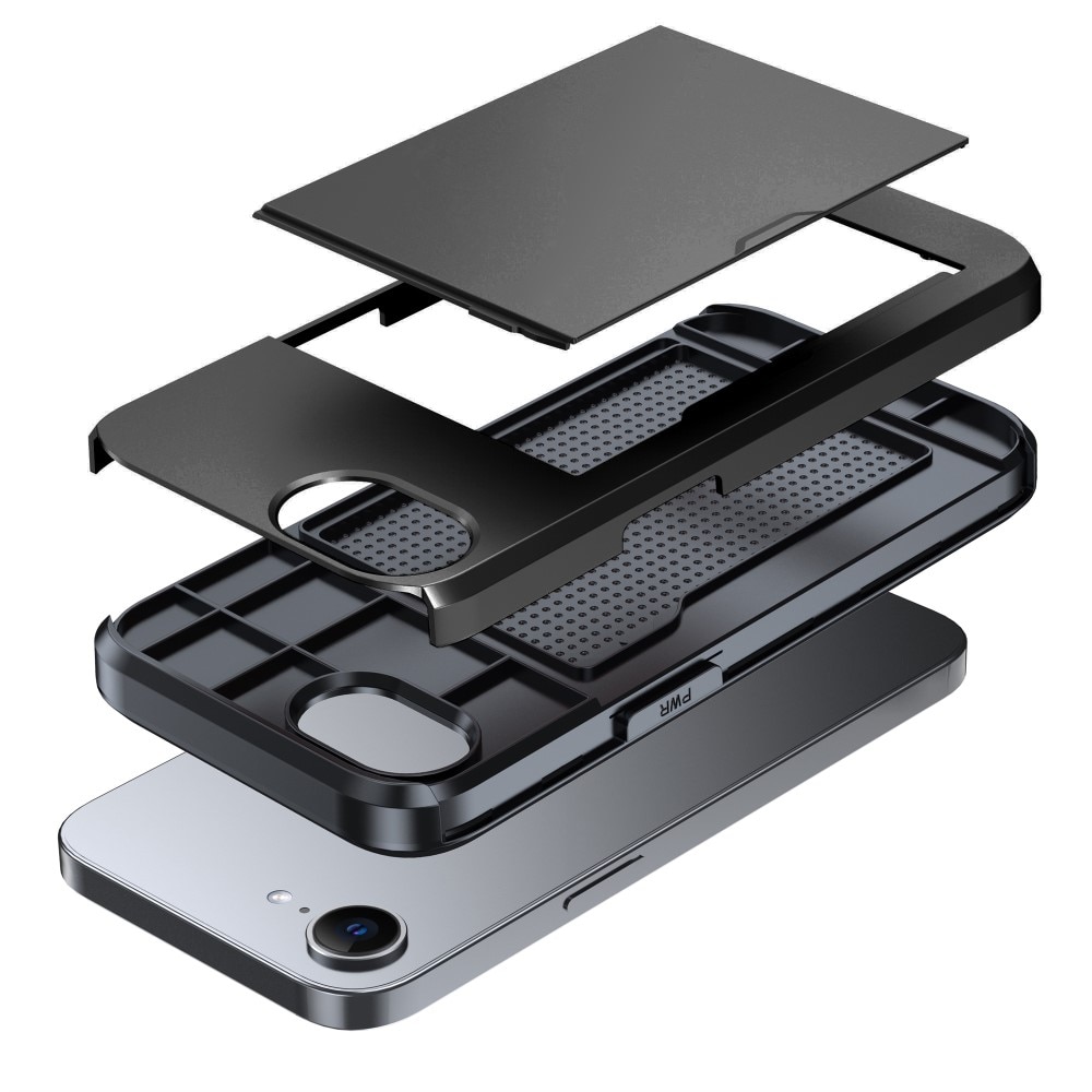 Coque à cartes iPhone 16e, Noir