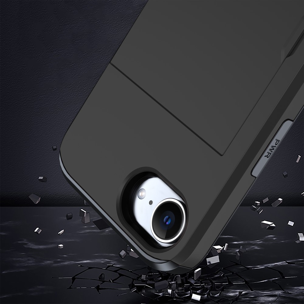 Coque à cartes iPhone 16e, Noir