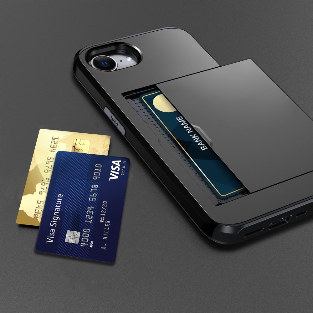 Coque à cartes iPhone 16e, Noir