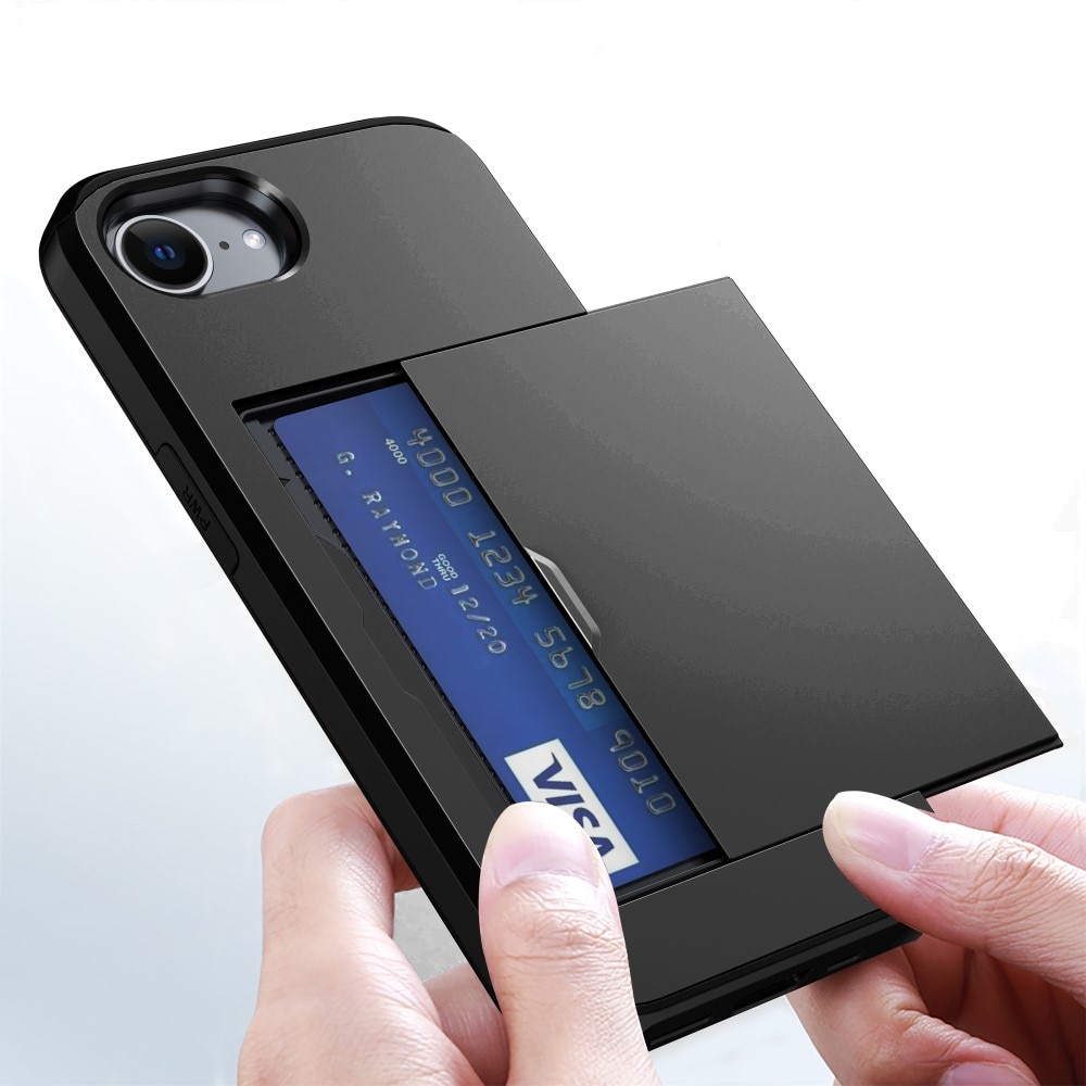 Coque à cartes iPhone 16e, Noir
