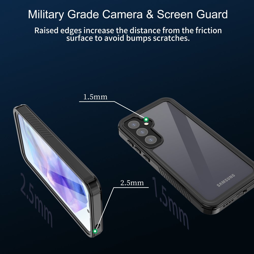 Coque étanche Samsung Galaxy A55, transparent