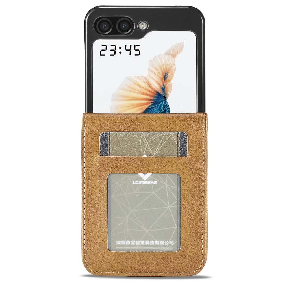 Étui portefeuille Samsung Galaxy Z Flip 6, cognac