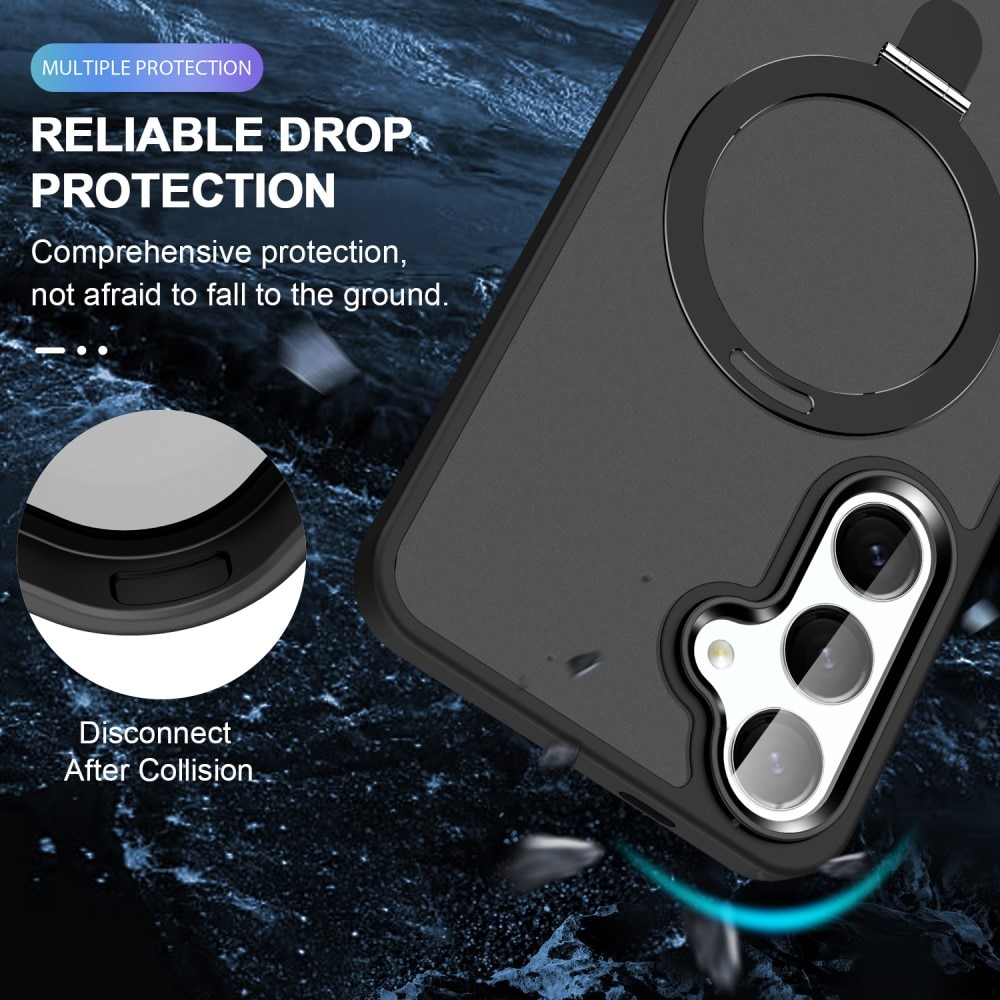 Coque hybride MagSafe Ring Samsung Galaxy S25, Noir