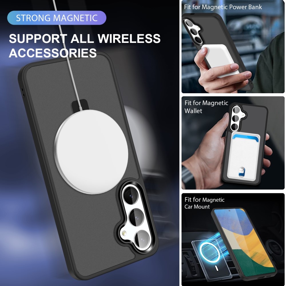 Coque hybride MagSafe Ring Samsung Galaxy S25, Noir