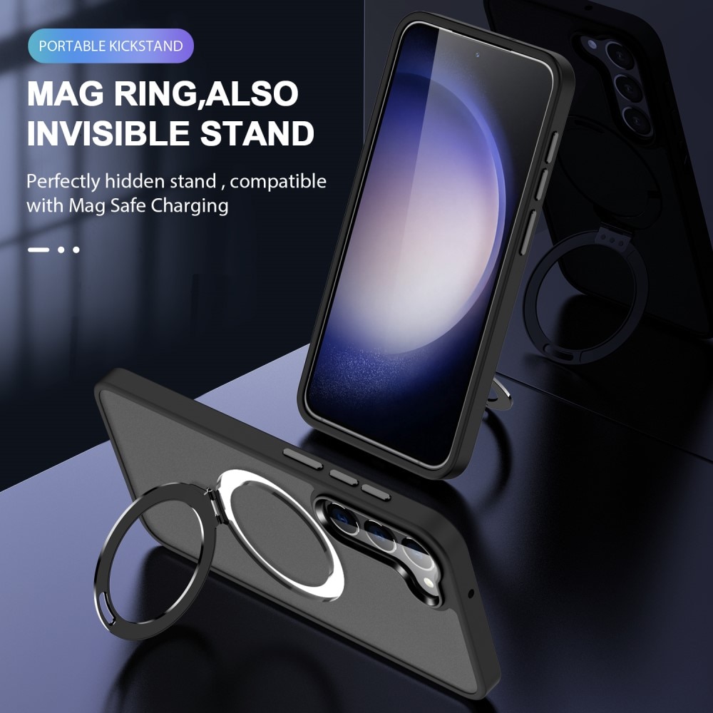 Coque hybride MagSafe Ring Samsung Galaxy S25, Noir