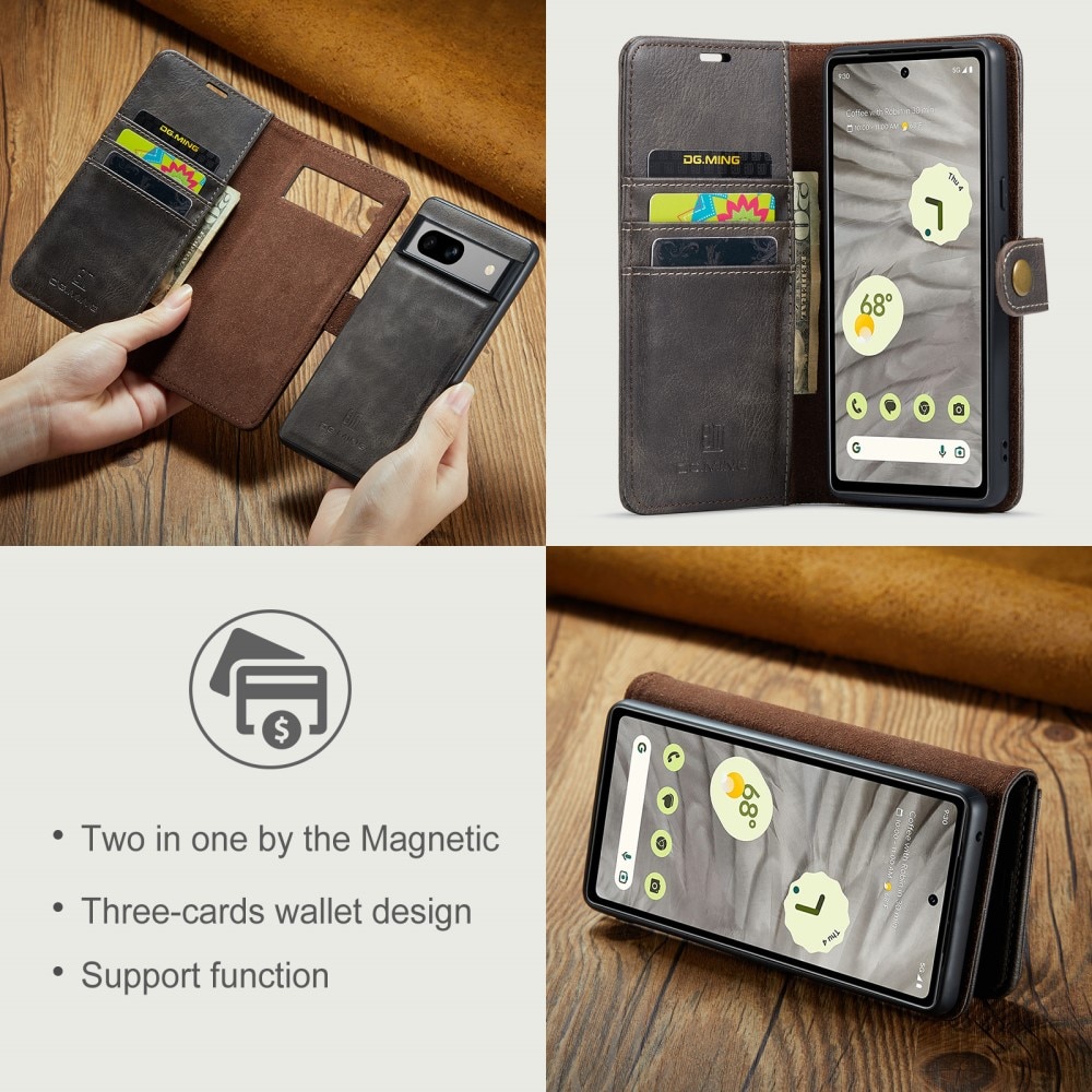 Étui portefeuille Magnet Wallet Google Pixel 8a, Brown