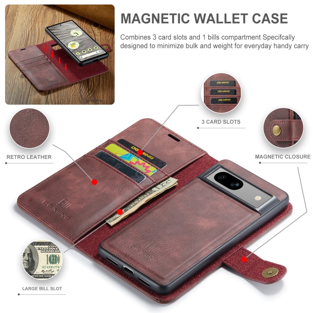 Étui portefeuille Magnet Wallet Google Pixel 8a, Red