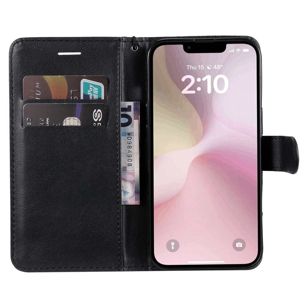 Étui portefeuille iPhone 16e, noir