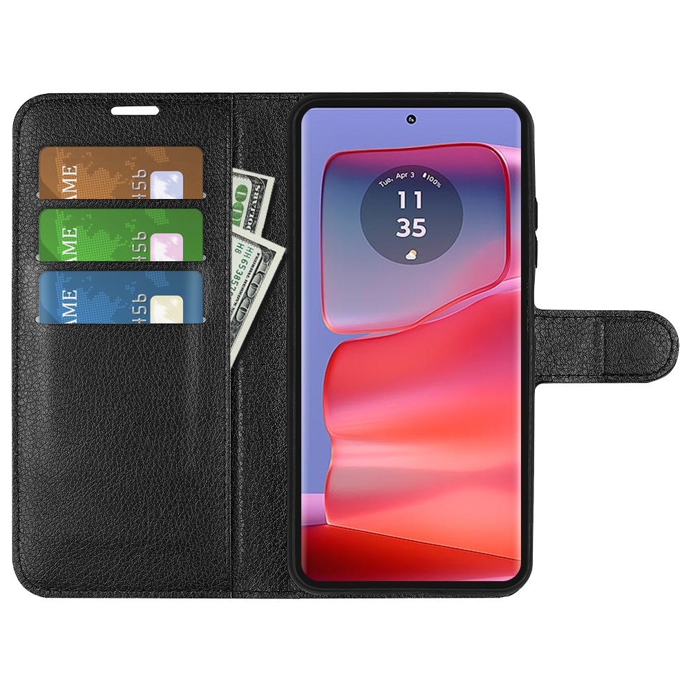 Coque portefeuille Motorola Edge 50 Pro, Noir