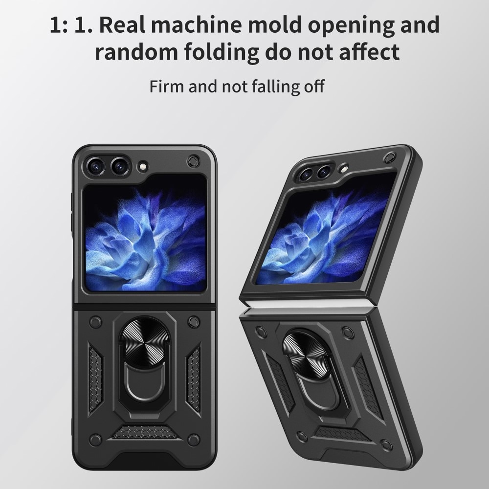 Coque hybride Tech Ring Samsung Galaxy Z Flip 6, noir
