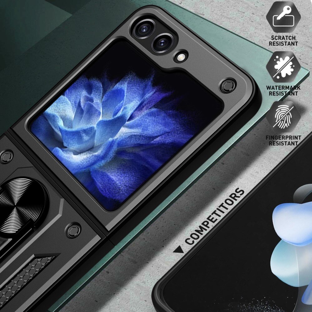 Coque hybride Tech Ring Samsung Galaxy Z Flip 6, noir