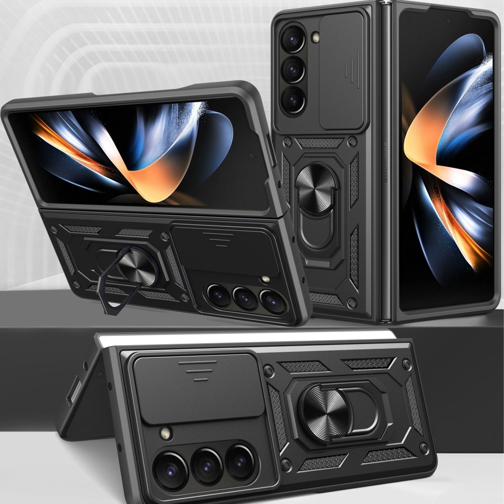 Coque Hybride Ring avec Protège Caméra Samsung Galaxy Z Fold 6, noir