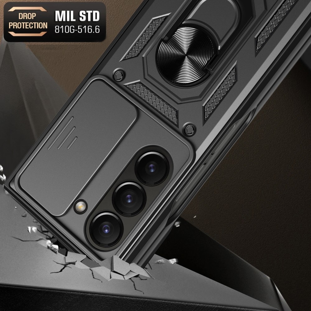 Coque Hybride Ring avec Protège Caméra Samsung Galaxy Z Fold 6, noir