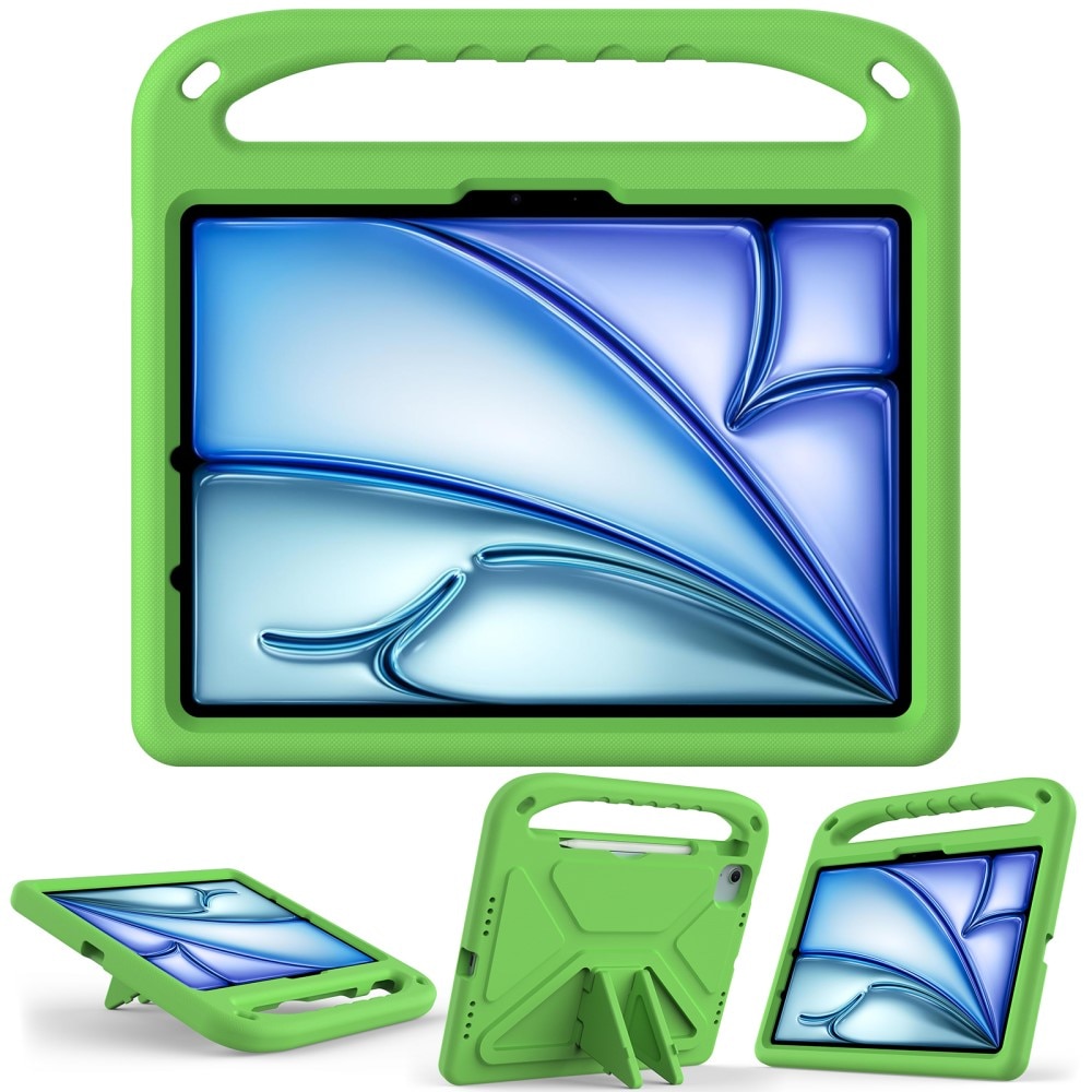 Coque EVA avec poignée pour enfants pour Apple iPad Air 11 7th Gen (2025), vert